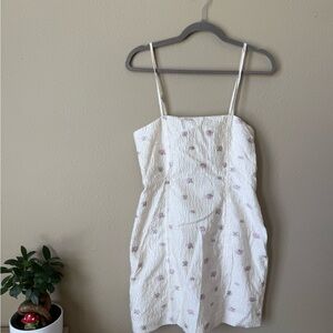 Altar'd State White and Purple Floral Mini Dress